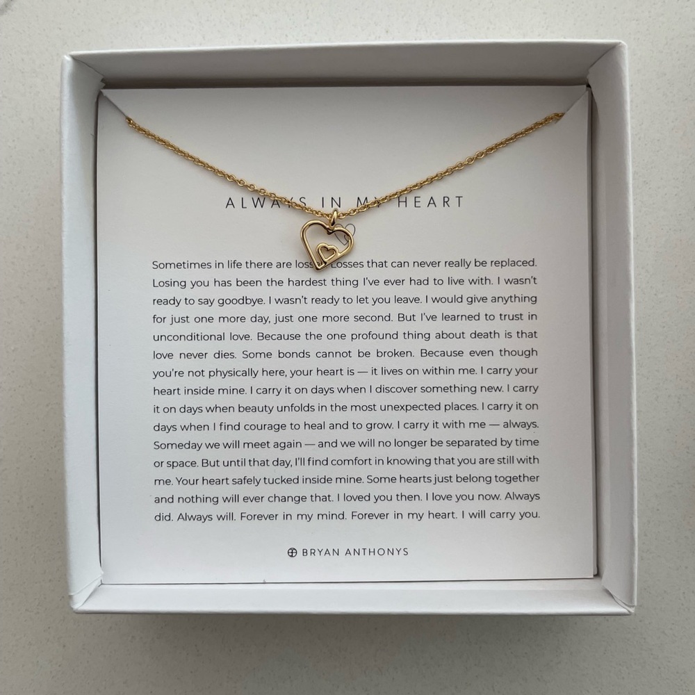 Bryan Anthony’s Always in my Heart gold necklace
